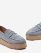  Pantofi albastri în Stil Mocasin din Imitație de Piele Întoarsă cu Platformă Vhisper