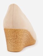  Pantofi bej deschis Vices pe pană cu branț din piele în stil Boho Mivella