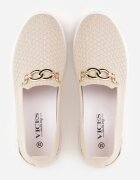  Pantofi bej slip-on stil teniși cu cataramă Wiatalia