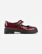  Pantofi Bordeaux Lăcuite cu platformă decorate cu catarame Nevauna