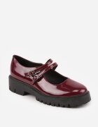  Pantofi Bordeaux Lăcuite cu platformă decorate cu catarame Nevauna