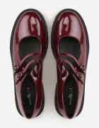  Pantofi Bordeaux Lăcuite cu platformă decorate cu catarame Nevauna