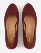  Pantofi cu toc Bordo Vices cu branț din piele naturală pe toc gros decorativ Nailise