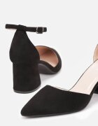  Pantofi cu toc Negre cu toc gros cu vârf ascuțit Auroria