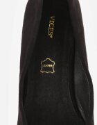  Pantofi cu toc Negre Vices cu branț din piele naturală pe toc decorativ Nailise