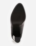  Pantofi cu toc negri Vices cu branț din piele naturală Ravandira