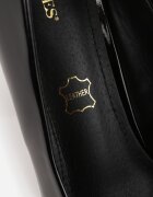  Pantofi cu toc negri Vices cu branț din piele naturală Ravandira