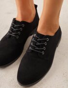  Pantofi Oxford Negri cu șireturi din piele Zatella
