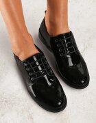  Pantofi Oxford Negri Lăcuiți Cu șireturi din piele Zatella