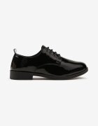  Pantofi Oxford Negri Lăcuiți Cu șireturi din piele Zatella