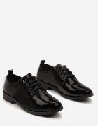  Pantofi Oxford Negri Lăcuiți Cu șireturi din piele Zatella