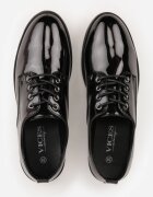  Pantofi Oxford Negri Lăcuiți Cu șireturi din piele Zatella