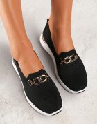  Pantofi slip-on Negri în stil de adidași Ozdobiți cu cataramă Wiatalia