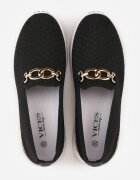  Pantofi slip-on Negri în stil de adidași Ozdobiți cu cataramă Wiatalia