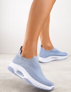  Pantofi sport albaștri casual cu talpă groasă decorați cu perforații Fiovena