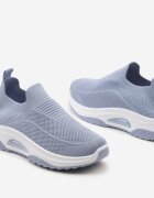  Pantofi sport albaștri casual cu talpă groasă decorați cu perforații Fiovena