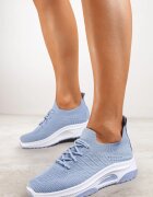  Pantofi sport Albaștri slip-on în stil șosetă cu talpă decorativă Moonlise