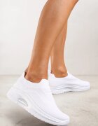  Pantofi Sport Albi Casual cu Talpă Groasă Decorați cu Perforații Fiovena