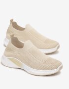  Pantofi sport Bej cu talpă în relief și feță elastică Taiden
