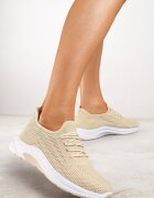  Pantofi Sport Bej din plasă cu talpă din spumă Linidas