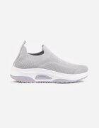  Pantofi Sport Casual Gri cu Talpă Groasă Decorați cu Perforații Fiovena