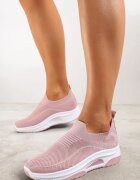  Pantofi Sport Casual Roz cu Talpă Groasă Decorate cu Perforații Fiovena