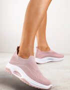  Pantofi Sport Casual Roz cu Talpă Groasă Decorate cu Perforații Fiovena