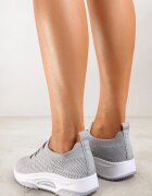  Pantofi sport Gri slip-on tip șosetă cu talpă decorativă Moonlise