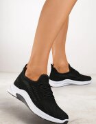  Pantofi sport negri din plasă cu talpă din spumă Linidas