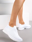  Pantofi sport slip-on albi cu talpă plată Sheina