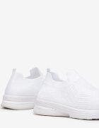  Pantofi sport slip-on albi cu talpă plată Sheina