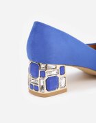  Pantofi stiletto albaștri Vices cu aplicații metalice cu branț din piele Akappia