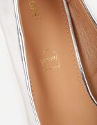  Pantofi Stiletto Argintii cu toc cui în stil clasic cu branț din piele Meloriel