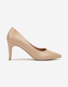 Pantofi stiletto Bej Casual cu branț din piele naturală Lerelit