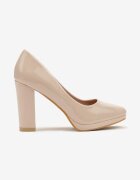  Pantofi stiletto Bej Vices cu toc cu branț din piele naturală Ravandira