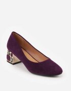  Pantofi stiletto Mov Vices cu Branț din Piele Naturală pe Toc Decorativ Nailise