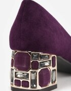  Pantofi stiletto Mov Vices cu Branț din Piele Naturală pe Toc Decorativ Nailise