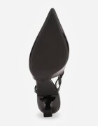  Pantofi stiletto Negre cu toc pisică Peep Toe împodobite cu catarame Evalssia
