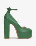  Pantofi stiletto verzi cu platformă și toc gros Samassa