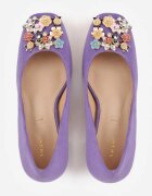  Pantofi Violet Vices cu toc cu Cataramă cu Cristale și Brant din Piele Arutia