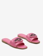  Papuci fucsia cu curea decorată cu zirconii Aisline
