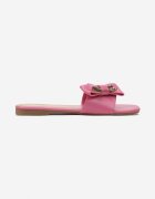  Papuci Fucsia cu fundă și ornament metalic Bovalia