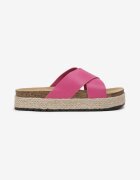  Papuci Fucsia cu Talpă de Plută Decorată cu Împletitură de Iută Konuela