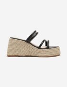  Papuci Negri cu pană stil Boho cu împletitură Vimarils
