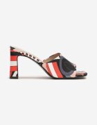 Papuci slip-on Negri Boho cu toc gros Ulvetta
