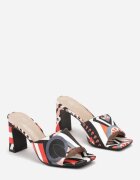  Papuci slip-on Negri Boho cu toc gros Ulvetta
