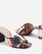  Papuci slip-on Negri Boho cu toc gros Ulvetta