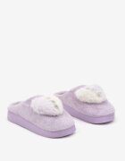  Papuci violet deschis pe platformă decorate cu zirconii și o inimioară Laonaya