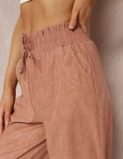 pesail Pantaloni roz închis din bumbac cu elastic în talie Caddilia
