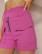 pesail Pantaloni scurți fuchsia cu talie elastică Himna